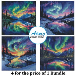 Northern Lights Cross Stitch Pattern Bundle: Aurora Borealis (DMC PDF)