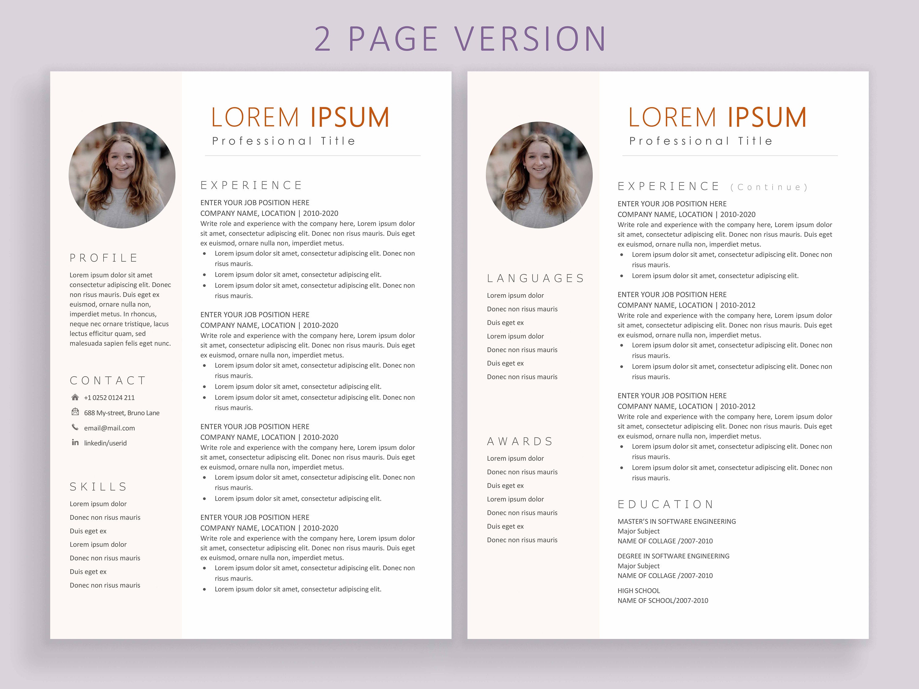 Simple Resume Word Template Minimalistic - Il Fullxfull.3445622497 Gl2c 