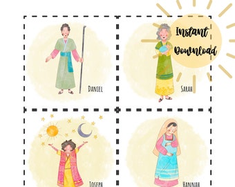 Bible Character Cards-Old Testament Characters-Instant Download-Printable