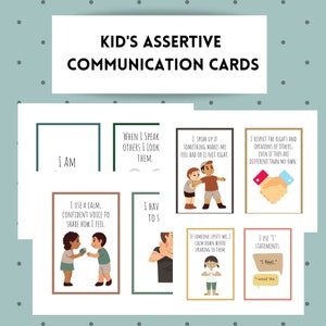 Assertieve communicatiekaarten - Sociale vaardigheden voor kinderen - Afdrukbaar - Sociaal emotioneel leren - Positieve grenzen