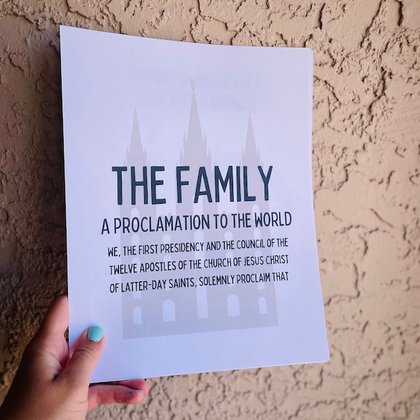 The Family a Proclamation to the World Posters Lds Printable Etsy UK