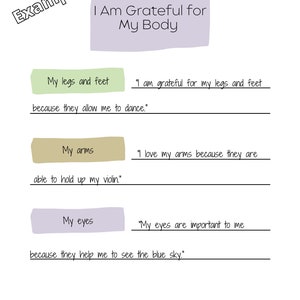 Social Emotional Learning Lesson for Teens-Body Positivity Through Gratitude, Healthy Habits image 2