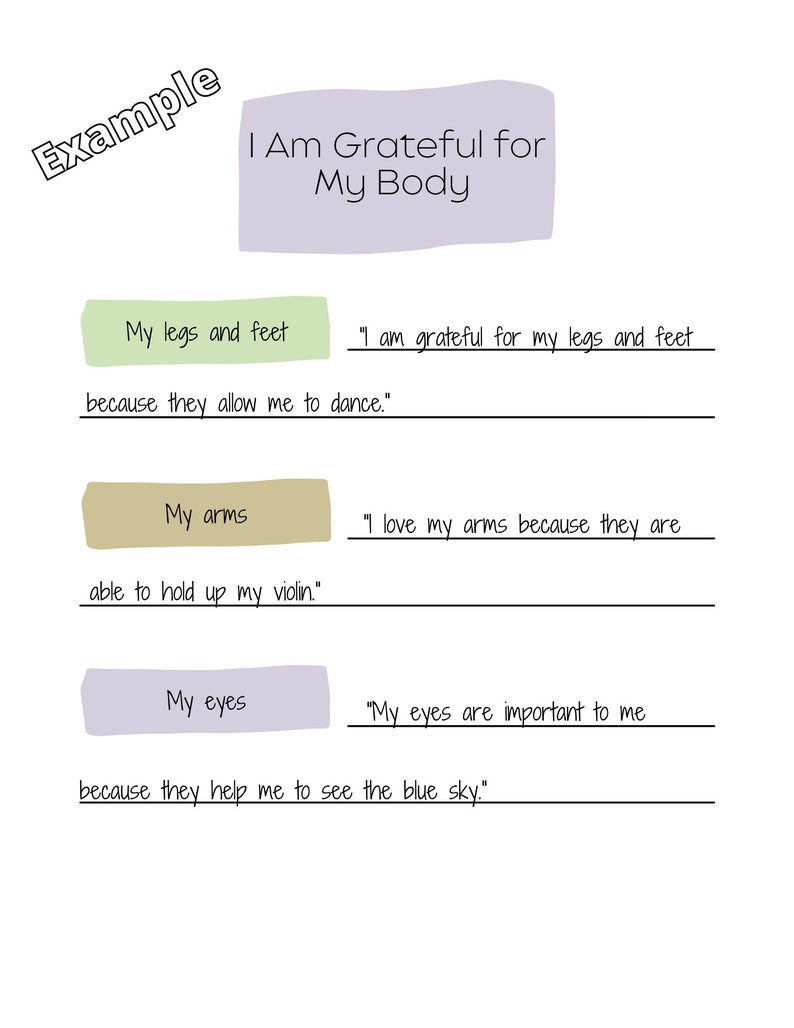 Social Emotional Learning Lesson for Teens-Body Positivity Through Gratitude, Healthy Habits image 2