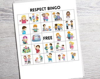 Respect BINGO Game-Version complète de classe-22 cartes