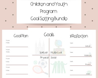 Goal Setting Worksheets-Children and Youth Program-LDS-Printable