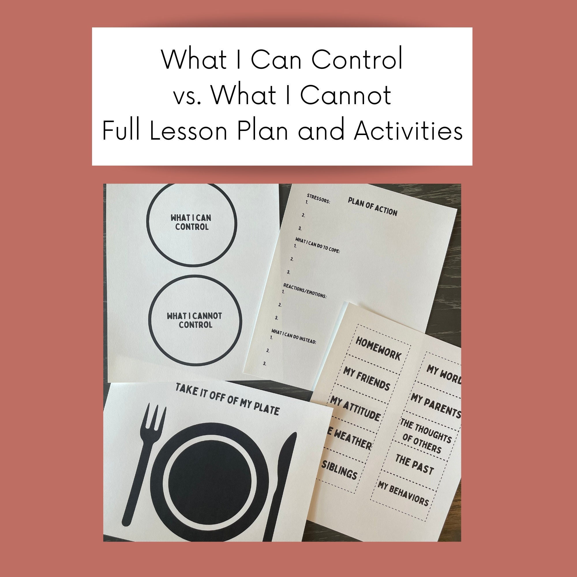 What I Can Control VS What I Cannot-full Lesson Plan and Activities ...