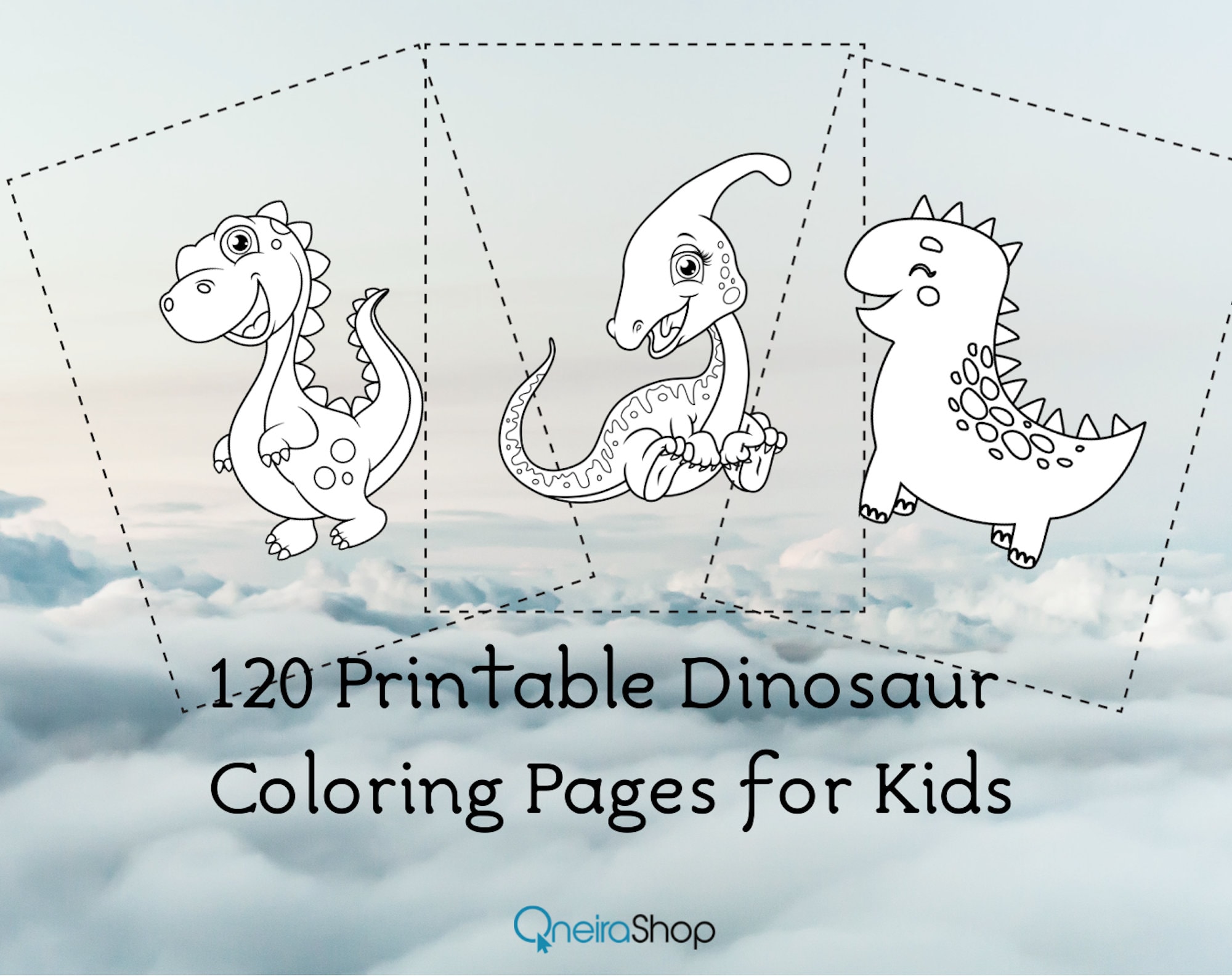 120 printable dinosaur coloring pages for kids instant etsy
