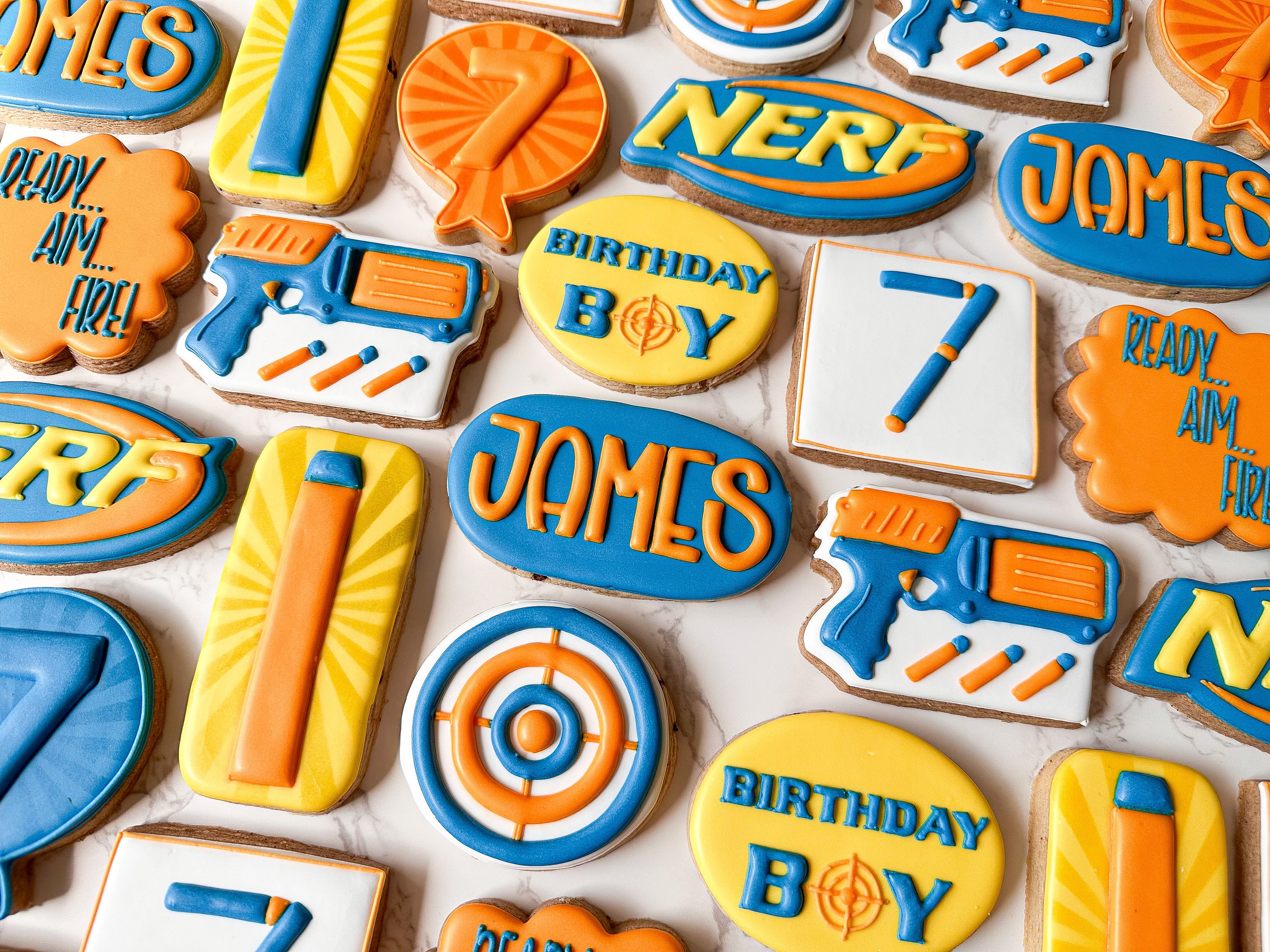 Nerf Birthday Cookies (18) - Etsy