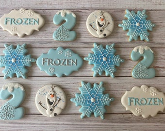 18 Frozen themed sugar cookies vegan