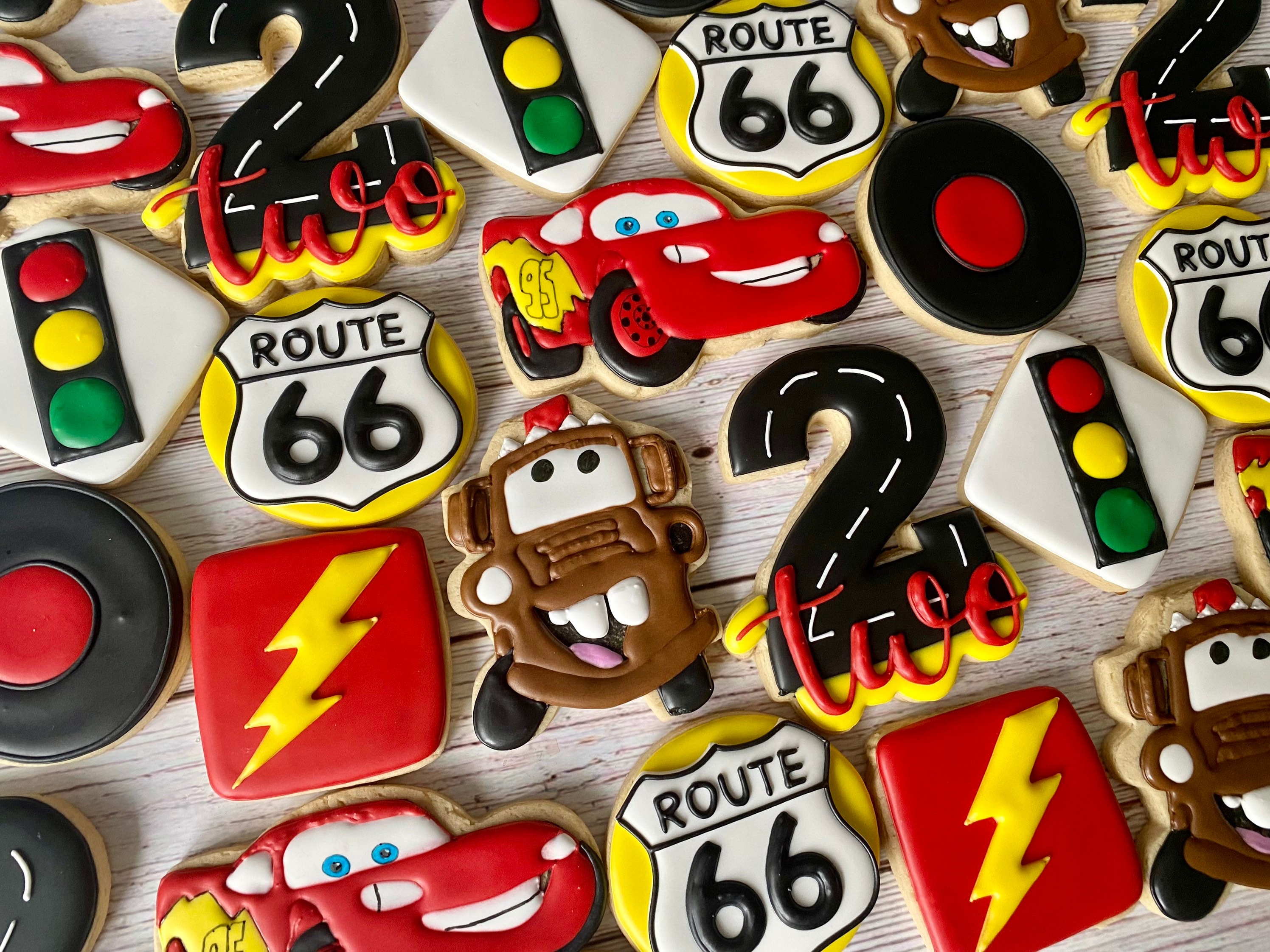 Terrific Lightning McQueen and Tow Mater Cookies - Between The