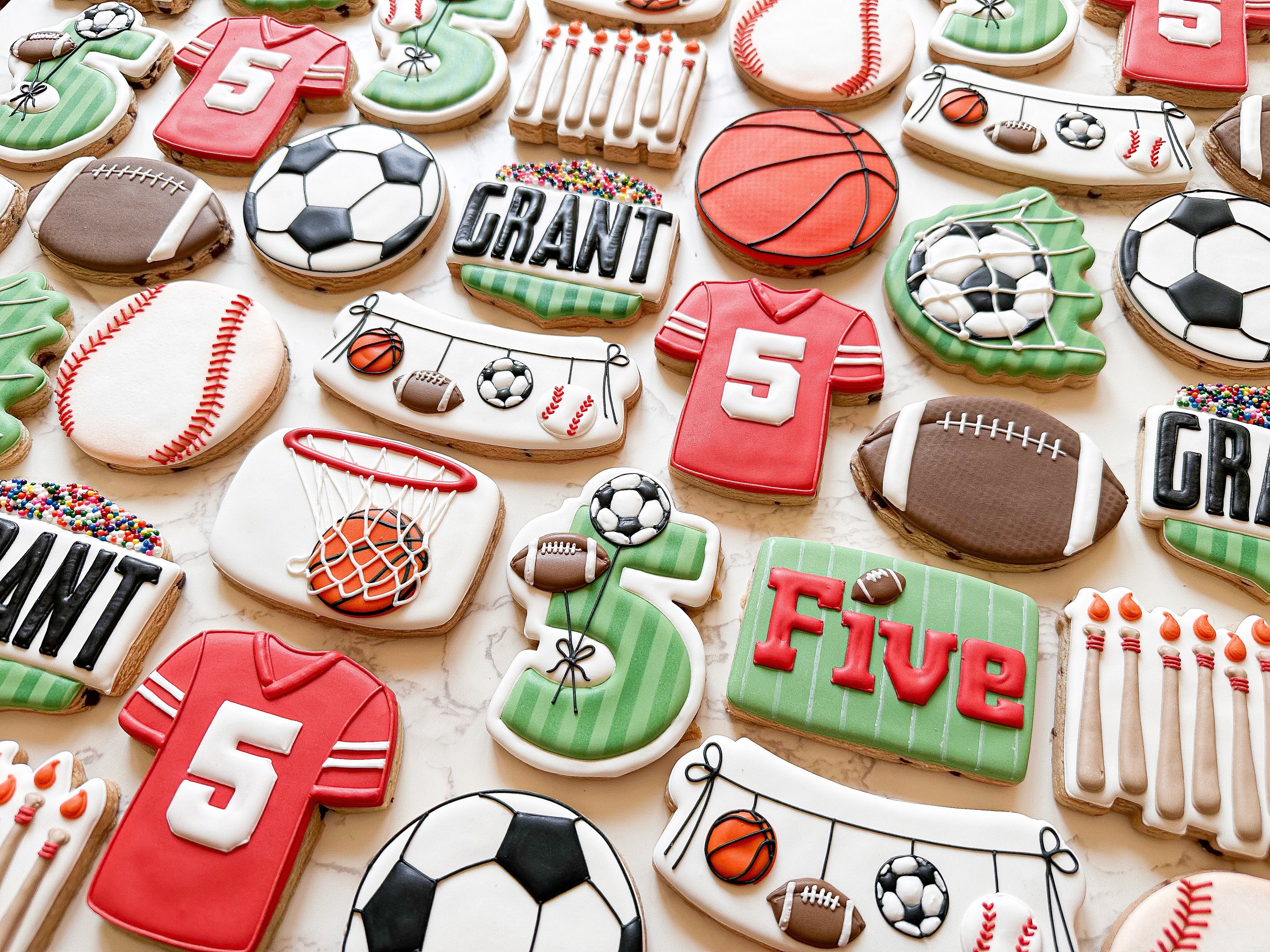 Sports Themed Birthday Cookies(18) - Etsy
