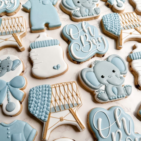Elephant Baby Shower Cookies Etsy