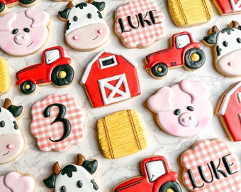 18 Down on the farm cookies (red or pink) vegan