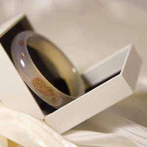 Agate Bangle Bracelet: Earthy Moss Stone, Handmade Jewelry