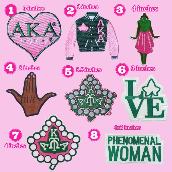 Embroidery Patches - High Fashion Sorority Iron On Embroidered Patches Approximately 3 inches - Delta, Theta, AKA, Sigma Gamma Rho, Zeta Phi