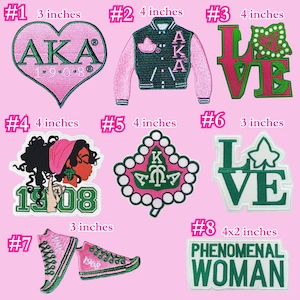AKA Embroidery Patches - High Fashion Sorority Iron On Embroidered Patches Handmade 3 to 4 inches - Delta, Theta, Sigma Gamma Rho, Zeta Phi