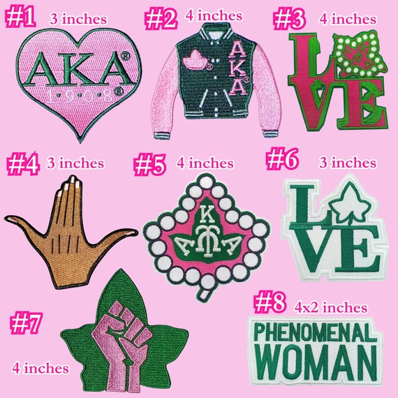Embroidery Patches High Fashion Sorority Iron on Embroidered Patches Handmade 3 to 4 Inches Delta Theta AKA Sigma Gamma Rho Zeta Phi Etsy