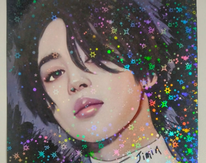 Jimin BTS art print park jimin bangtan boys holographic stars