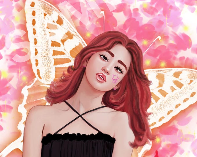Twice Jihyo butterfly art print