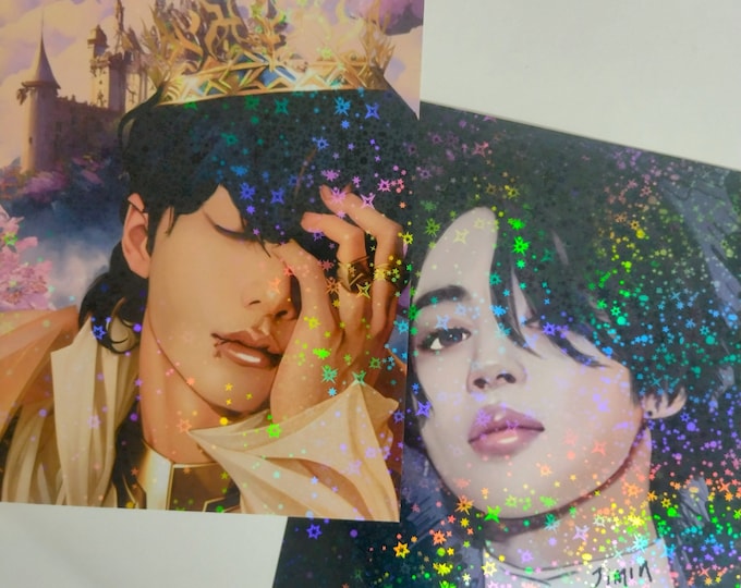 Jungkook BTS art print sleepy king jeon jungkook bangtan boys holographic stars