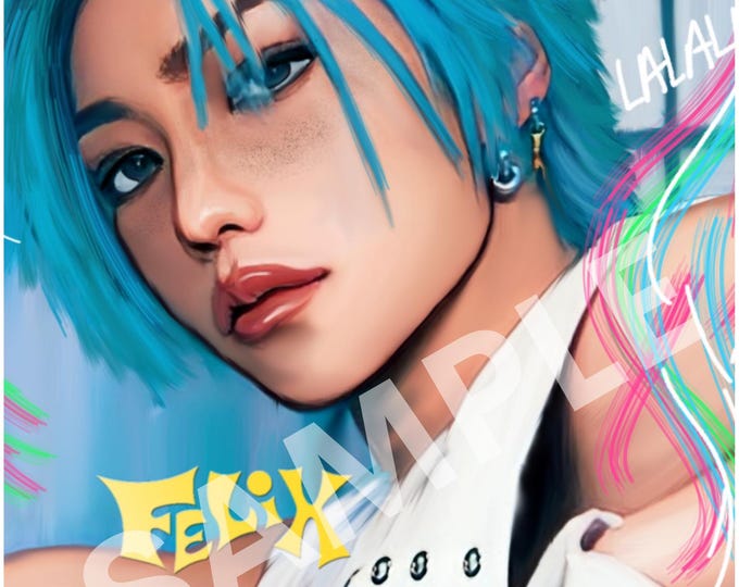 Felix Rockstar Art Print A6 hyunjin han jisung jeongin lee know bang chan seungmin changbin