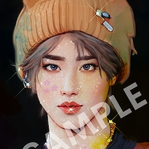 Han Jisung Stray Kids Art Print Quokka beanie