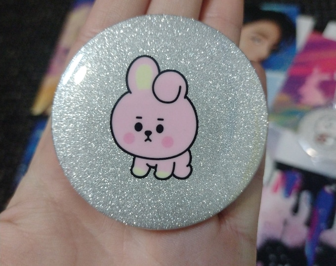 BT21 glitter badges chimmy koya shooky cooky tata rj mang BTS