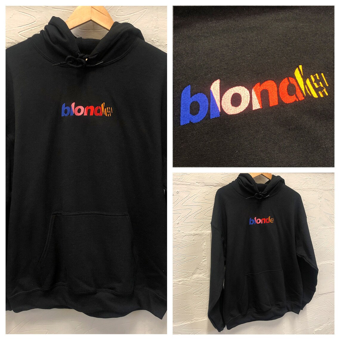 Frank Ocean Blonde Inspired Embroidered Hoodie l Black | Etsy