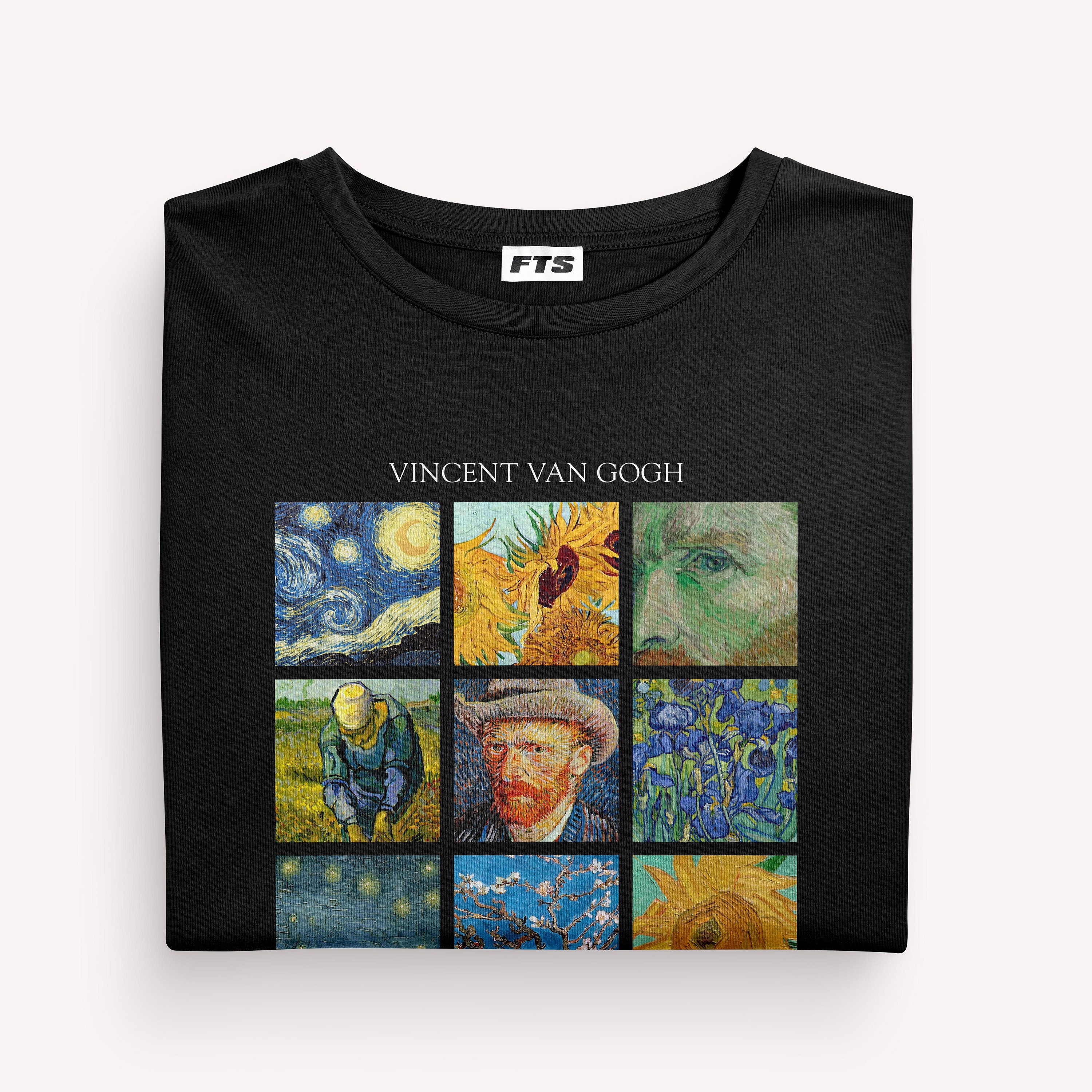 Vincent Van Gogh Paintings Black TShirt Painting Famous Art Etsy