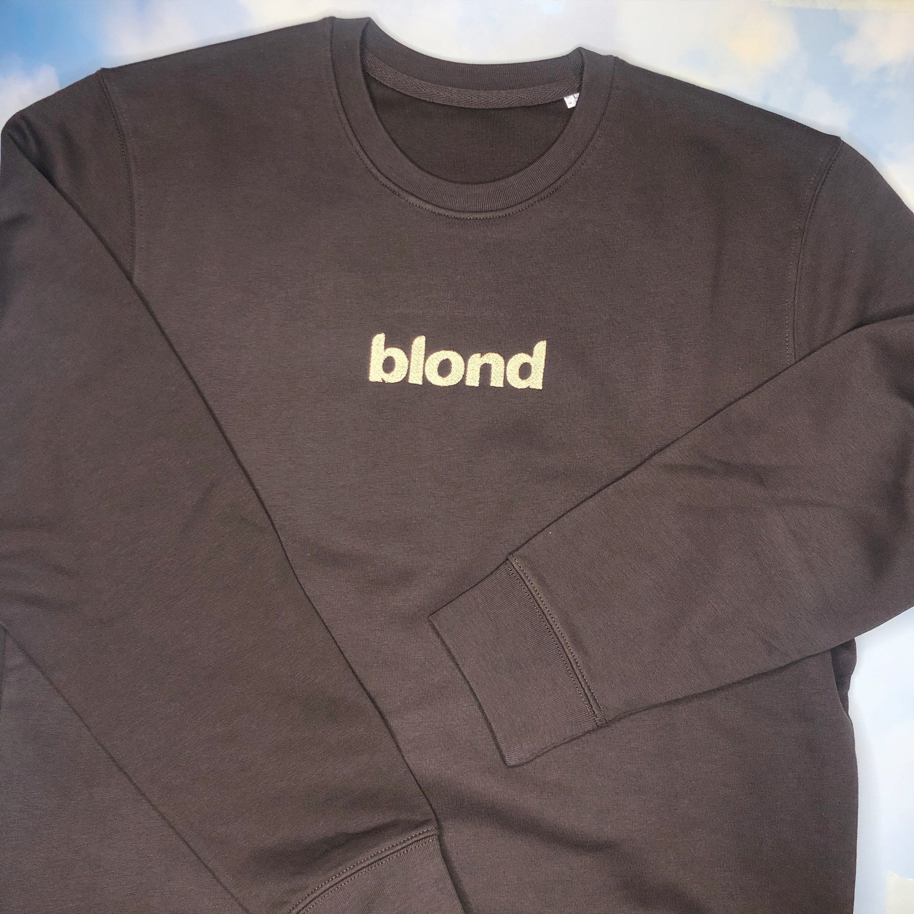 Frank Ocean Blond Embroidered Crewneck Sweater l Brown Etsy