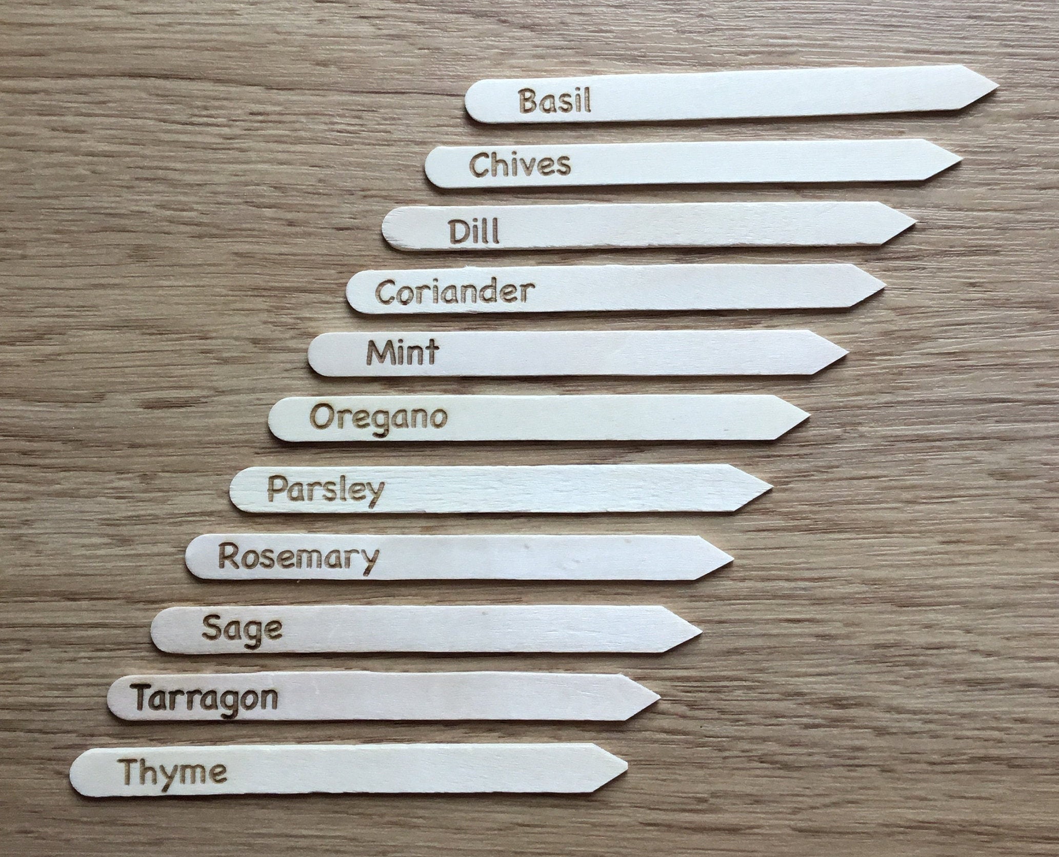 Pack of 5 Wooden Plant Labels for Herbs Flowers and | Etsy