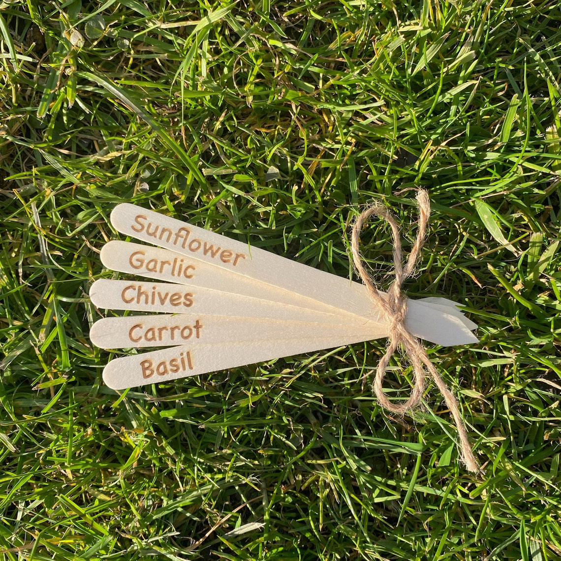 Pack of 5 Wooden Plant Labels for Herbs Flowers and Etsy