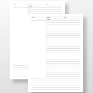 A4 Cornell Note Printable PDF Inserts | Student Cornell Notes Taking ...