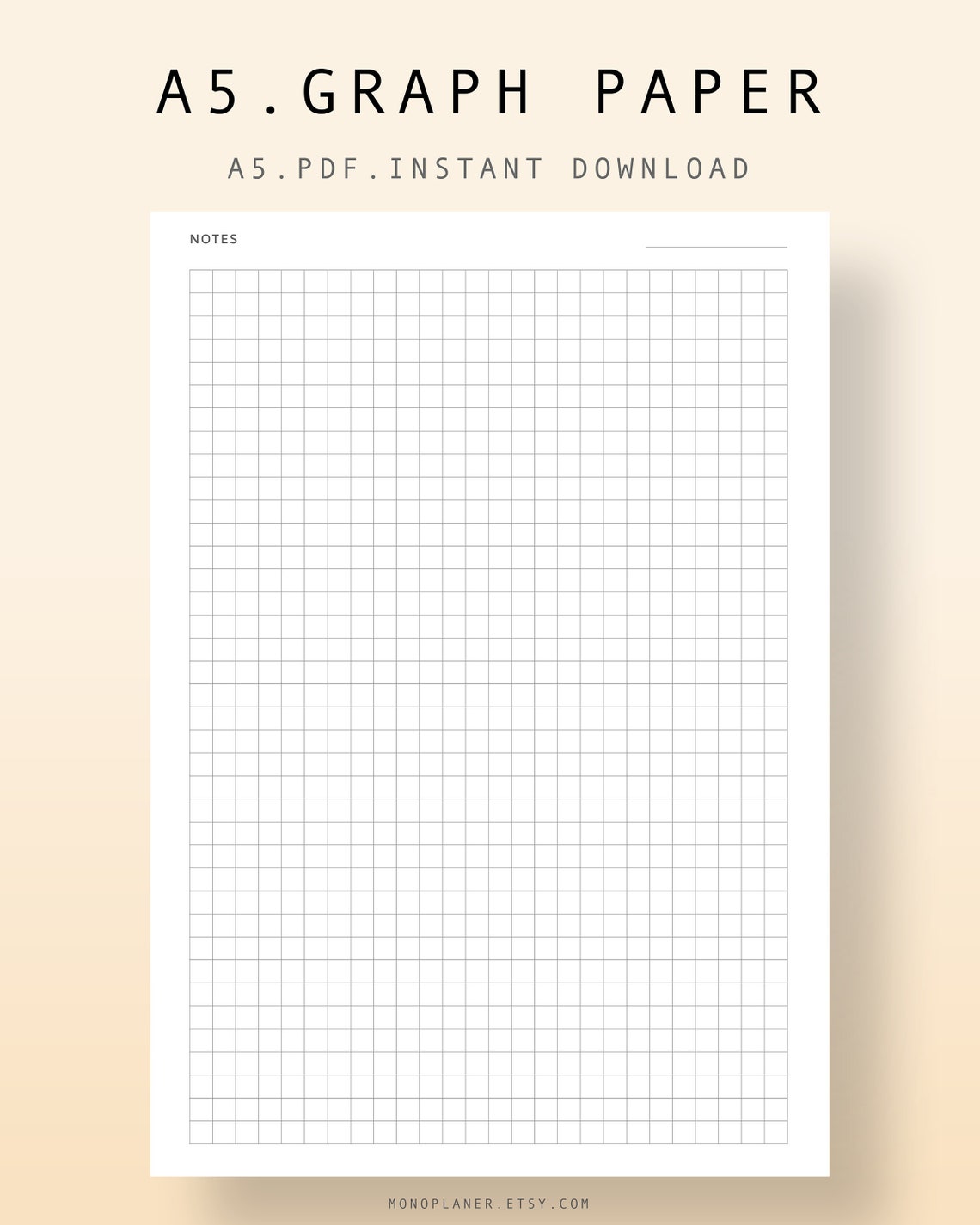 A5 Graph Paper Printable Planner PDF Inserts Bullet Journal | Etsy