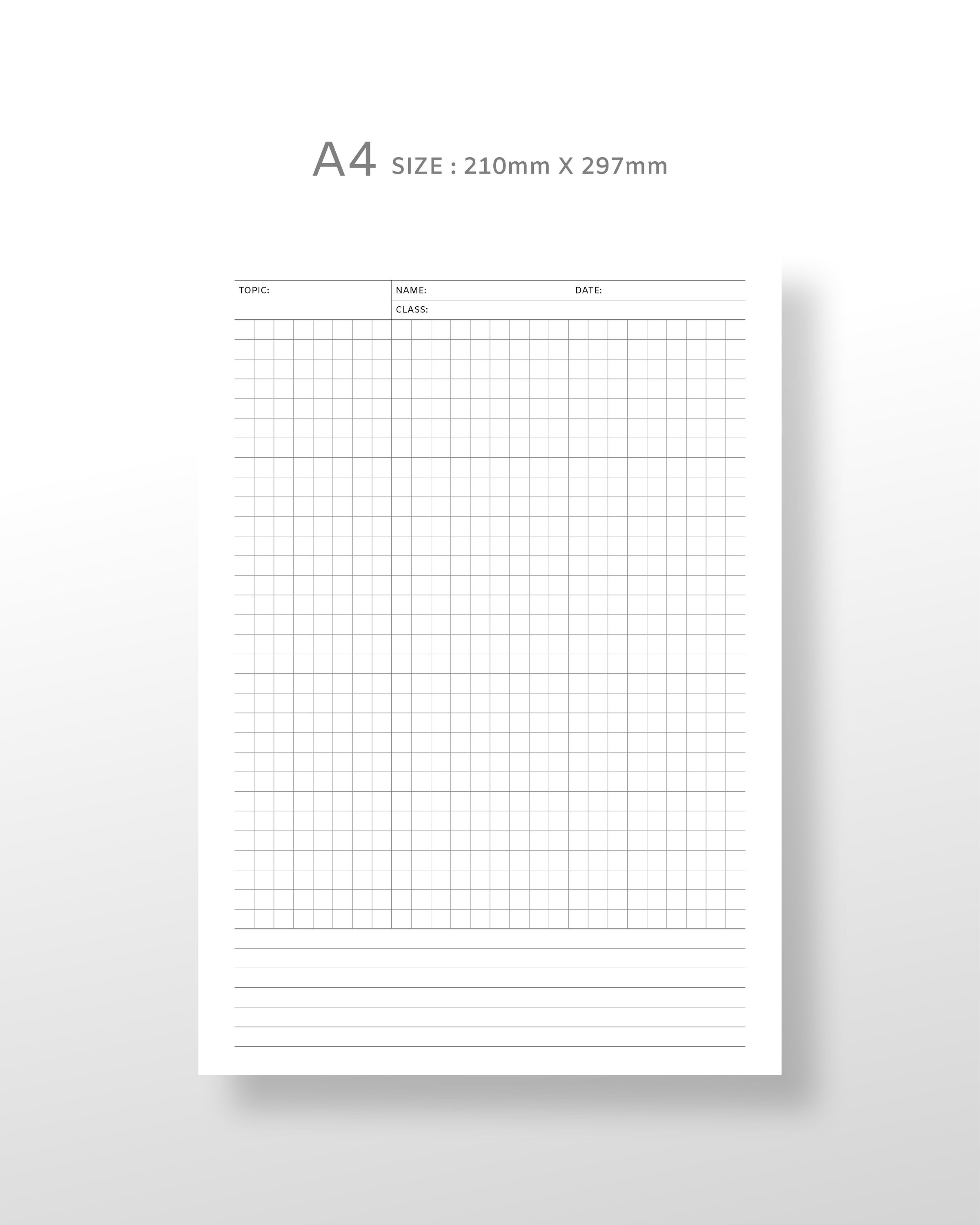 A4 Cornell Notes With Graph Paper PDF Inserts Student Cornell Notes ...
