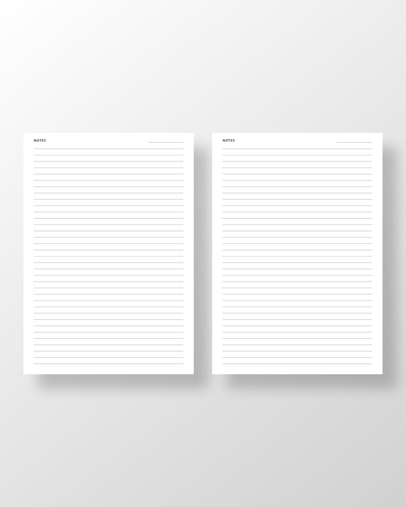 A5 Lined Paper Printable Planner PDF Inserts Study Lined Note Taking ...