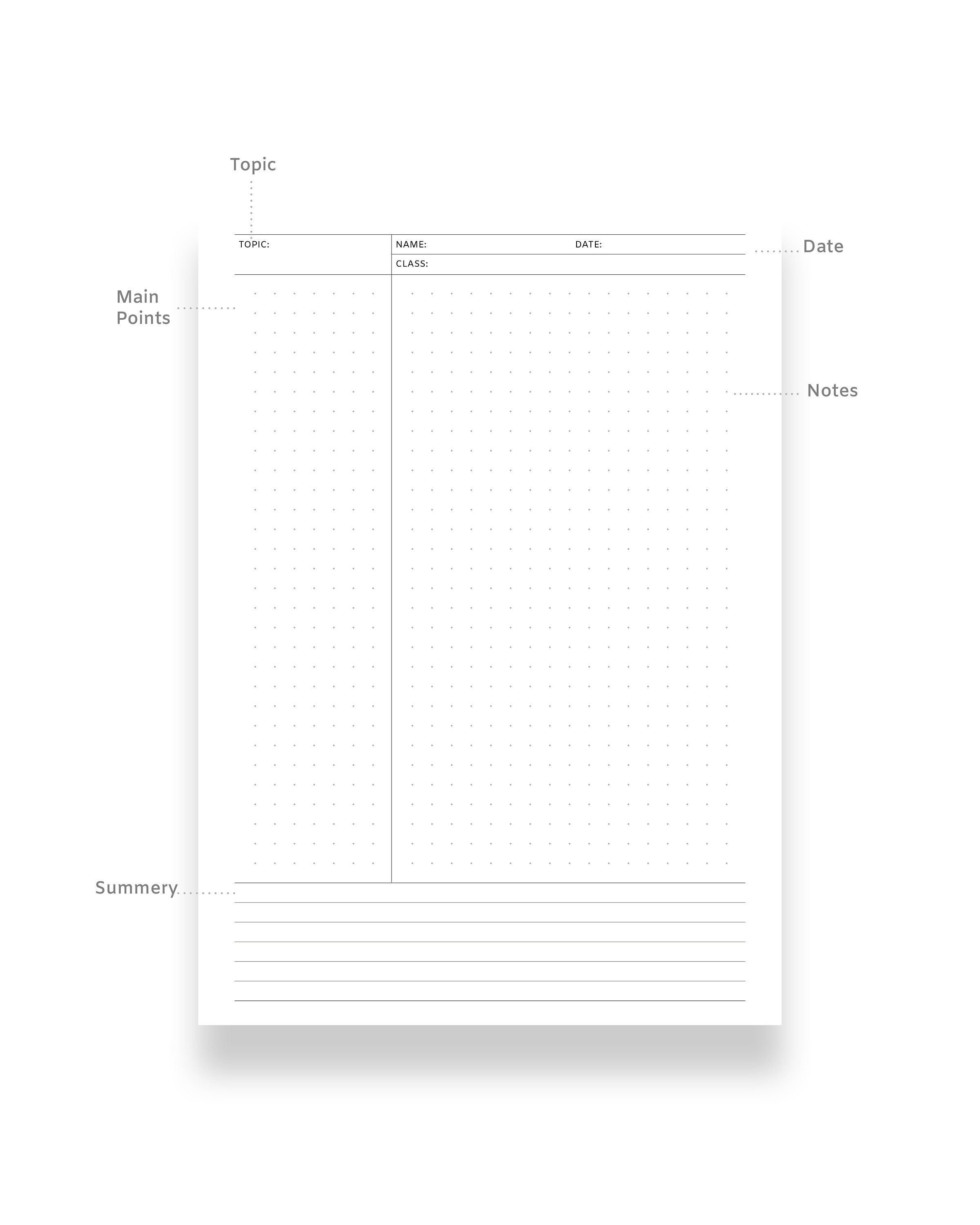 Half Letter Printable Cornell Notes Student Cornell Notes - Etsy