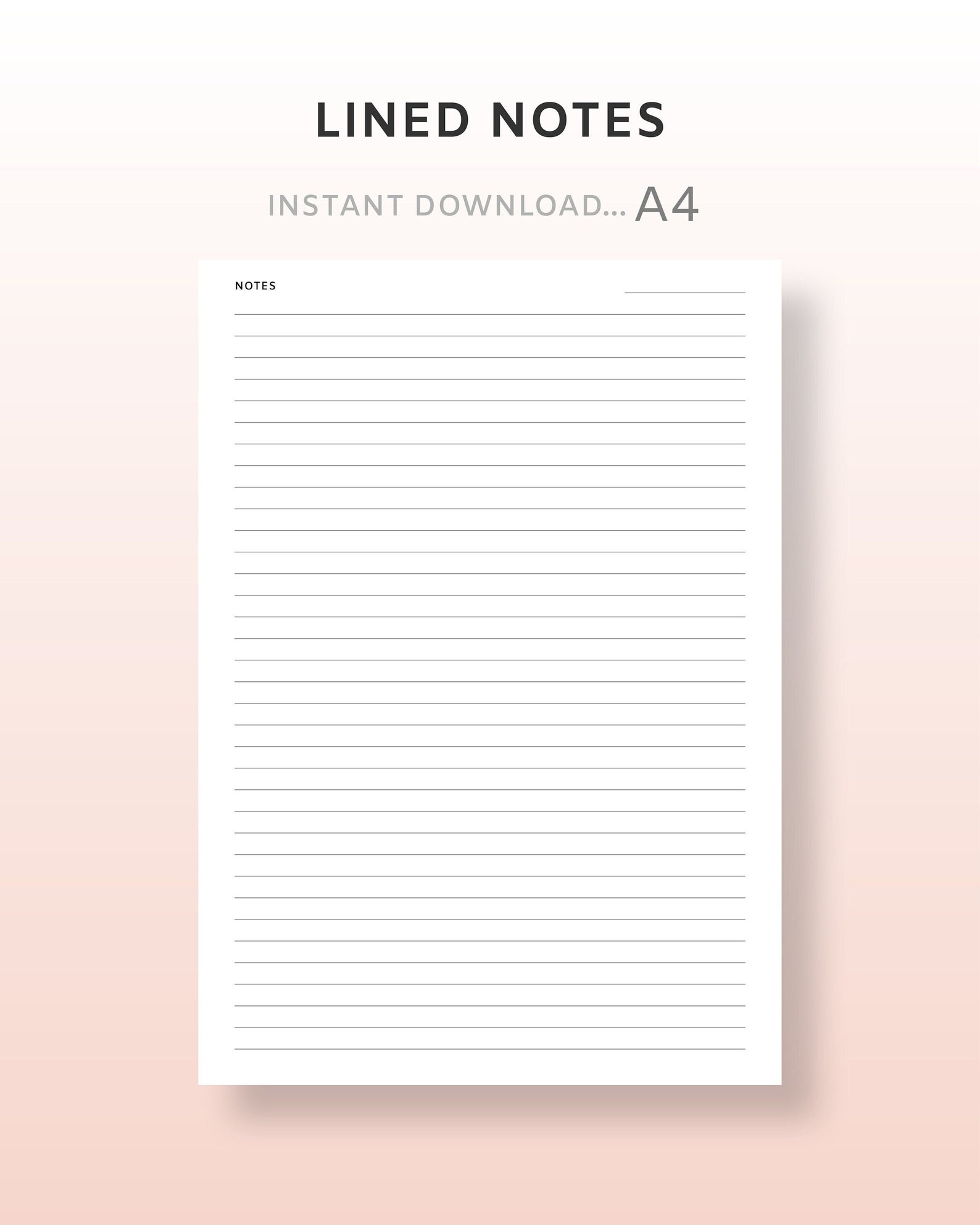 A4 Lined Paper Study Notes Printable Letter Refillable Planner Letter ...