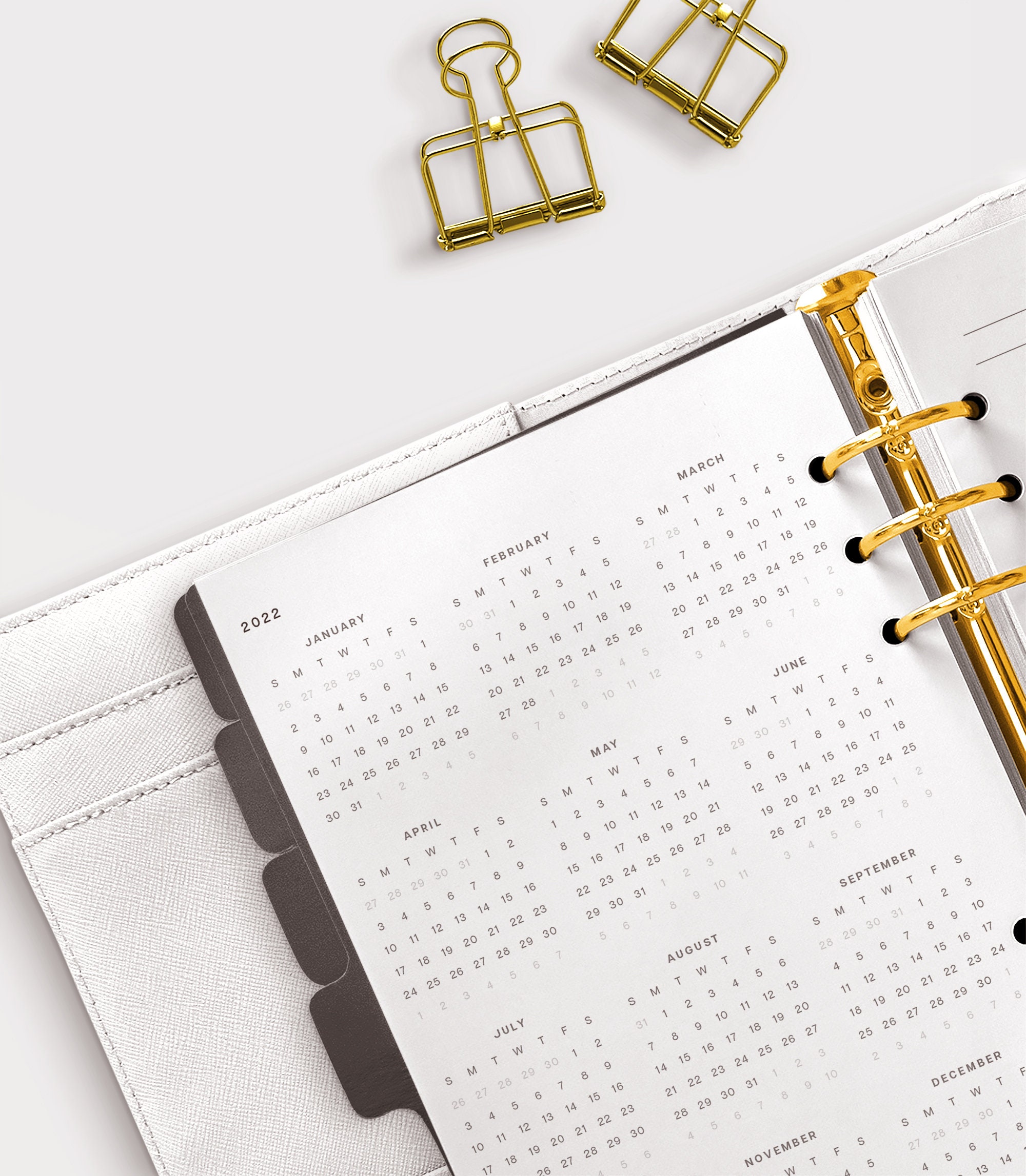 2022 A6 Calendar Printable Planner Inserts 2022 Year at a Etsy