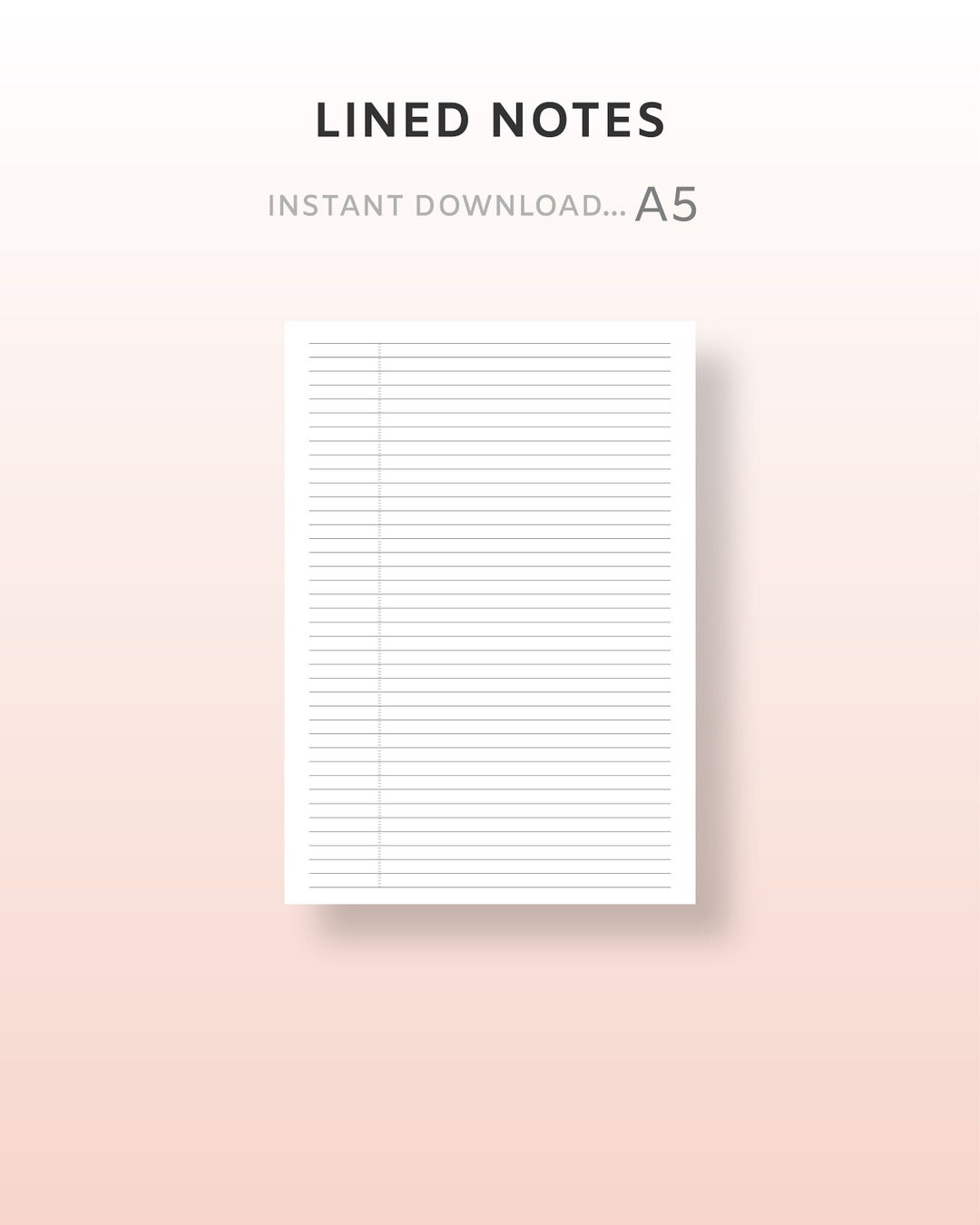 A5 Lined Notes Ausdruckbare Planer PDF Einlagen Studie Zwei Spalten ...