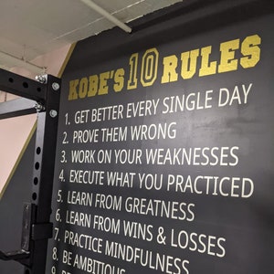 Kobe Bryant&#39;s 10 Rules to Success Modern Large Wall Decal Display To Motivate You At Home, Gym, Office Or Anywhere You Need Inspiration!