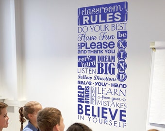 Classroom Rules Vinyl Wall Decal | Educational School Decor