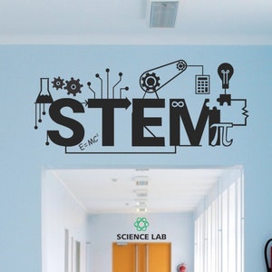 STEM Classroom Wall Decal  | Wall Decal Art Decor For Your STEM School or Classrooms | Educational Wall Decor Decals & Murals