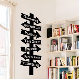 Book Destination Arrows Sign Decals | Wall Decal Art Decor For Your School Classroom or Library | Educational Wall Decor Decals & Murals