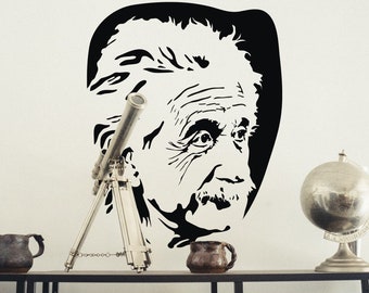 Einstein Visage Silhouette Grand Pochoir Mural Art | Décalcomanie murale et décor pour votre salle de classe d’école, votre zone d’étude ou partout où vous avez besoin d’inspiration