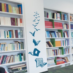 Bücher haben Flügel Vinyl Wand Aufkleber | Bibliothek, Klassenzimmer Dekor