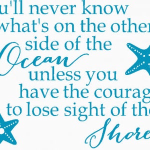 Courage to Lose Sight of Shore Ocean Wall Quote High Quality - Etsy