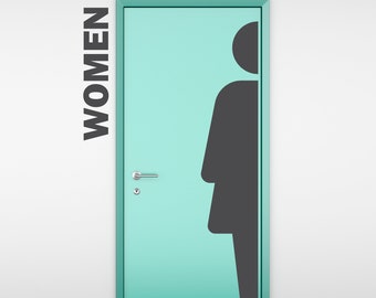 Modern Men or Women Restroom Silhouette Decal Signs You Can DIY with Easy Install!