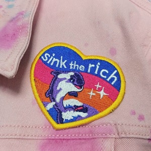 Sink the Rich Orca | Embroidered Heart Patch