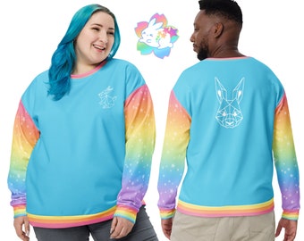Rainbow Origami Bunni Unisex Sweatshirt